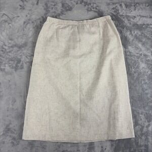Vintage Stephen Douglas Ltd Midi Skirt Cream Pockets Size 18 USA Made